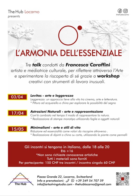 talk e worksgop condotti da Francesca Caraffini -The Hub Locarno
